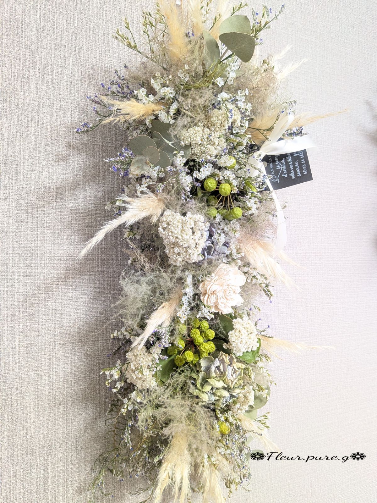 ✠No.8✠✿2Way✱横長スワッグ✤縦長スワッグ✿Natural/グリーン&WH