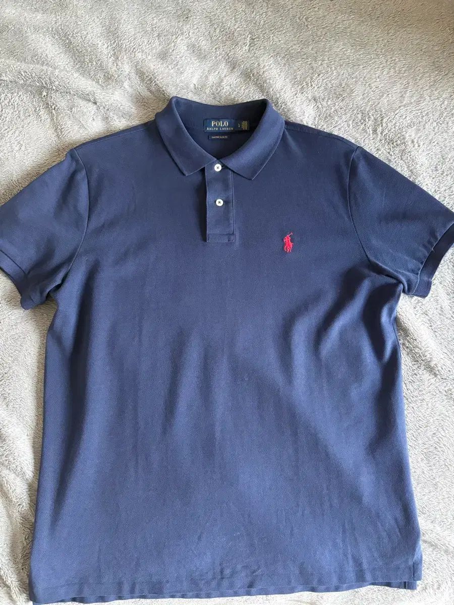 正規品 ポロ ラルフローレン ネイビー 半袖 カラーTシャツ L