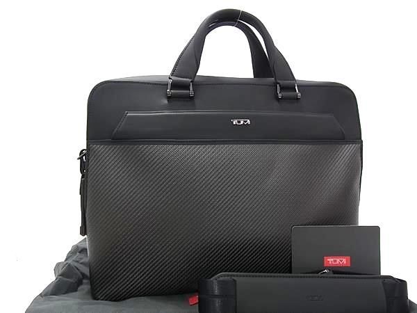 ■新品同様■ TUMI トゥミ CFX カーボンファイバー 2WAY ハンドバッグ ビジネスバッグ ブリーフケース ブラック系 HA5911