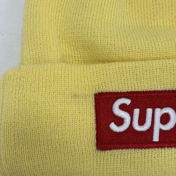 Supreme ニット帽　ビーニー　スモールBOXロゴ　イエロー　黄色 Supreme×NEWERA/シュプリーム×ニューエラ Box?Logo?Beanie ボックス