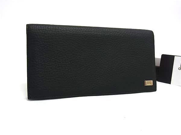 ■新品■未使用■ dunhill ダンヒル コンノート レザー 二つ折り 長財布 ウォレット 札入れ カード入れ メンズ ブラック系 HA9616