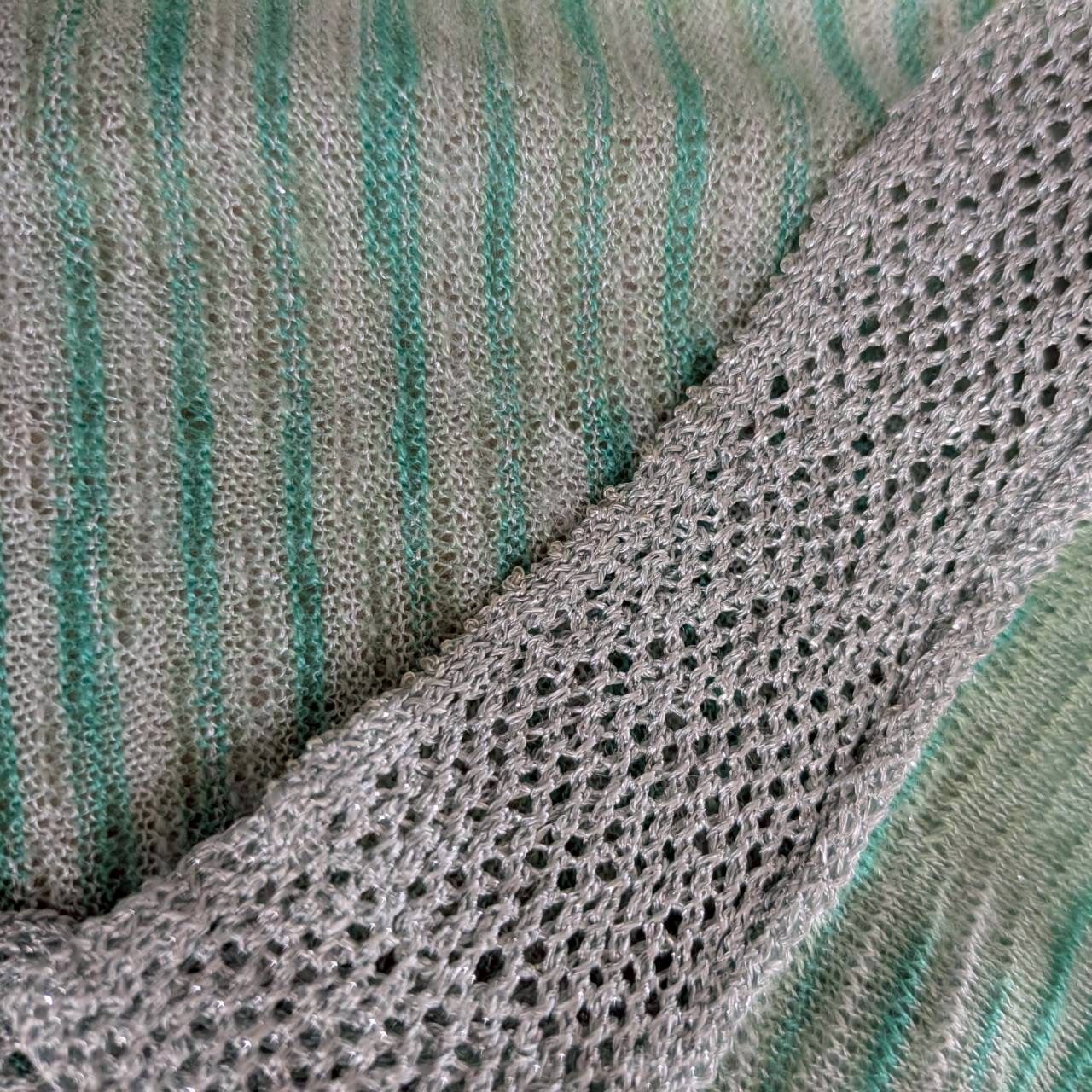 ミッソーニ MISSONI イタリア製 ボーダー柄 シアーニットカーディガン