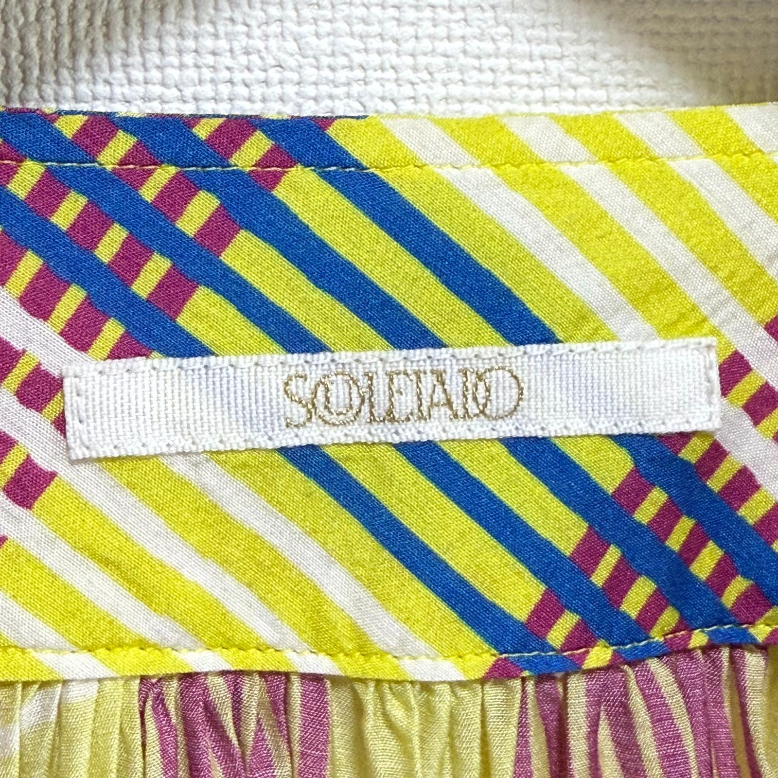 SOULEIADO ソレイアード プリントレーヨン バタフライスリーブブラウス 