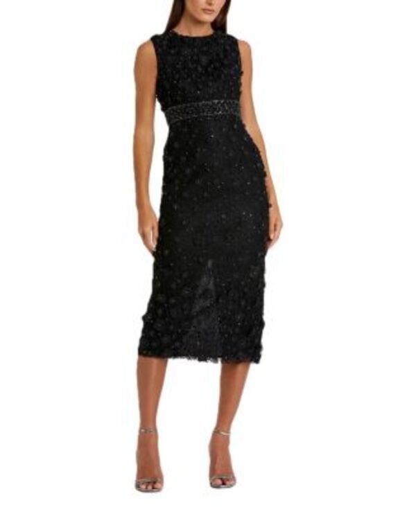 マックダガル レディース アンダーウェア ナイトウェア ミディ Mac Duggal Appliqu Midi Gown Black ブラック