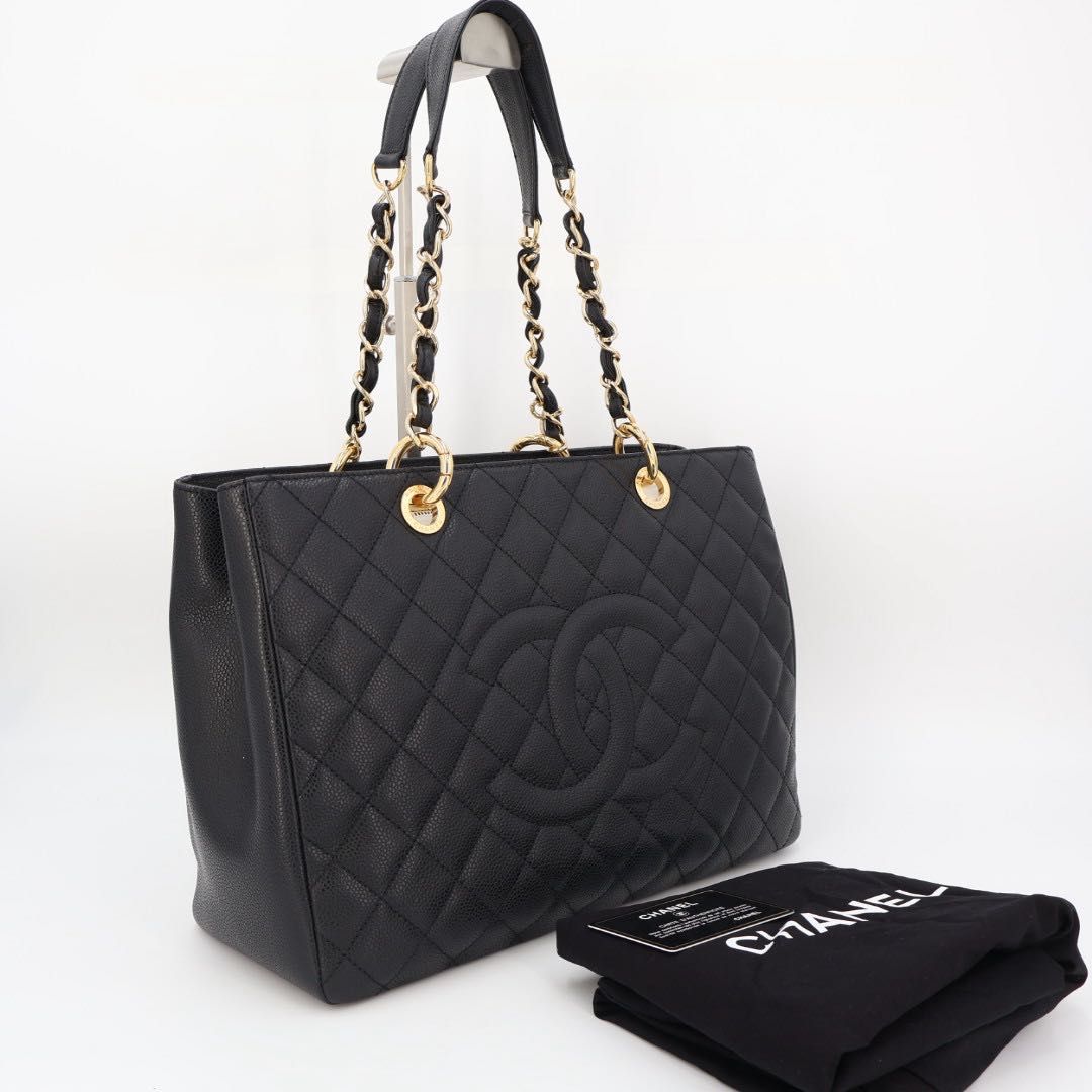 シャネル CHANEL マトラッセ グランドショッピング GST トートバッグ バッグ レザー ブラック系 A50995