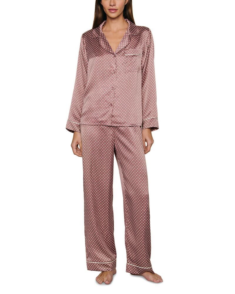 エバージェイ レディース アウター パーカー・スウェット プリント シルク Eberjey Inez Printed Washable Silk Long Pajama Setide Dot FigI
