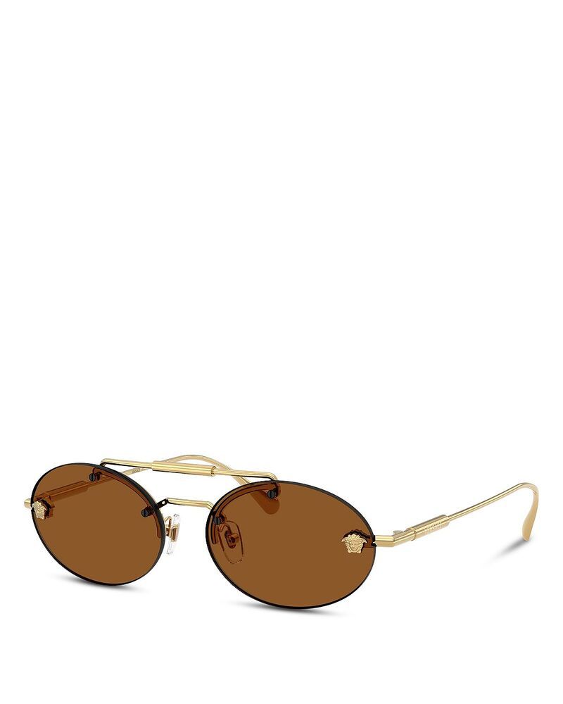ヴェルサーチ レディース アクセサリー サングラス・アイウェア Versace Oval Sunglasses 56mm Gold ゴールド
