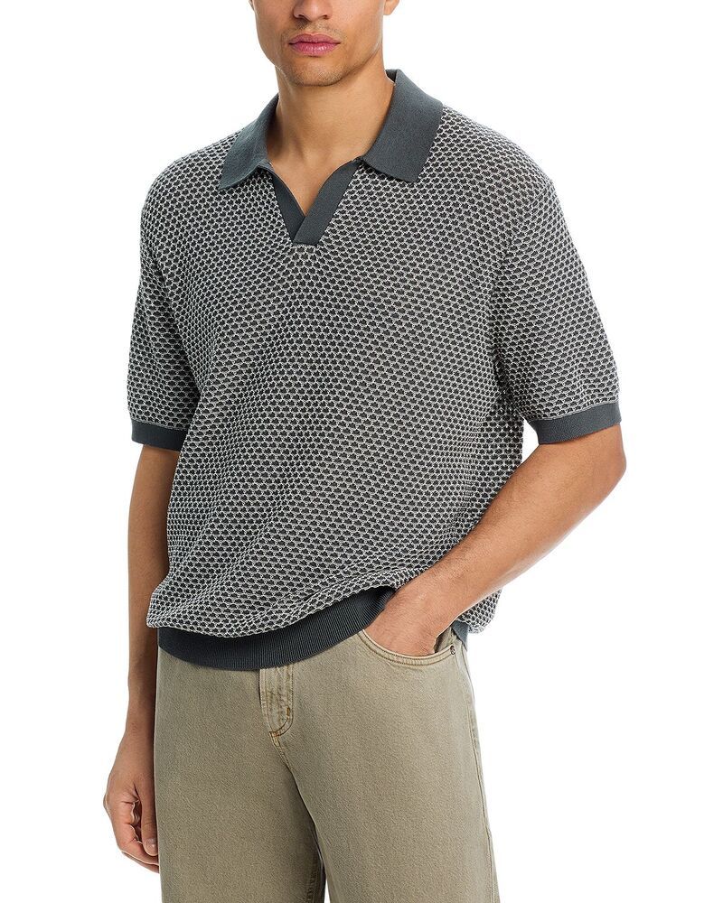 メイドウェル メンズ トップス ポロシャツ Madewell July Summer Stitch Johnny Collar Polo Stormy Spruce