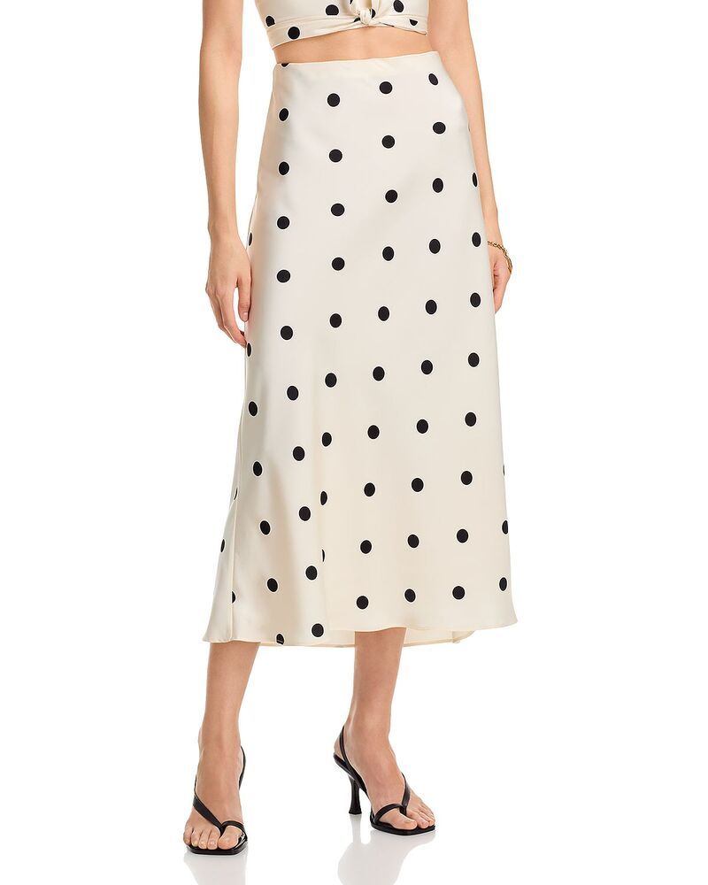 バードット レディース ボトムスカート ミディ サテン Bardot Phoebe Satin Midi Skirt Black Spot ブラック