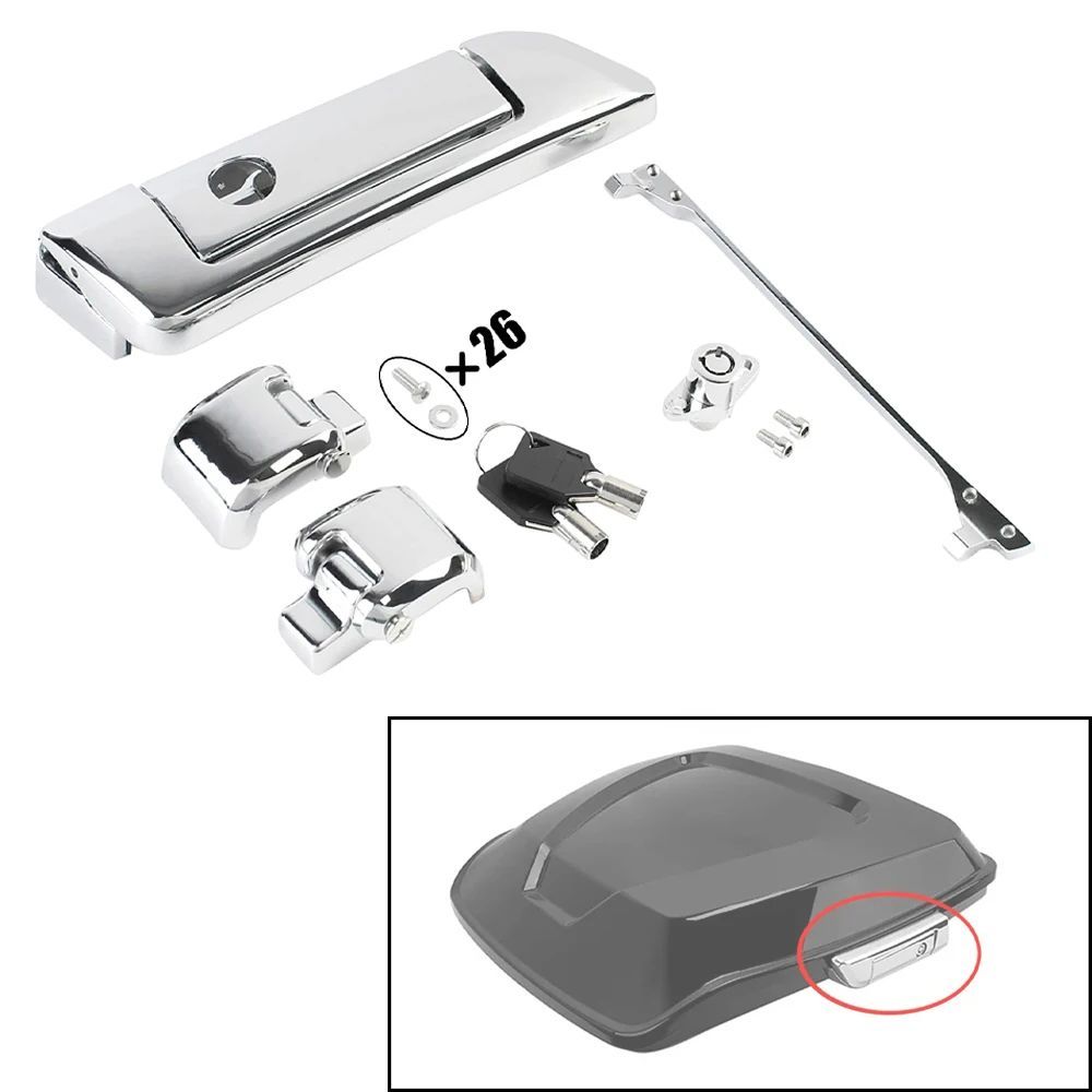 MOTORCYCLE PACK TRUNK LATCHES KEY HINGES HARLEY TOURING ELECTRA ROAD STREET GLIDE ULTRA-CLASSIC 2014-2024