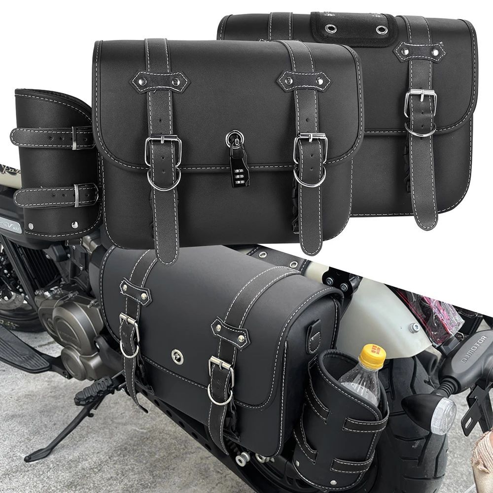 1 PAIR MOTORCYCLE SADDLEBAGS POUCH SIDE TOOL BAG SADDLE BAGS HARLEY SPORTSTER