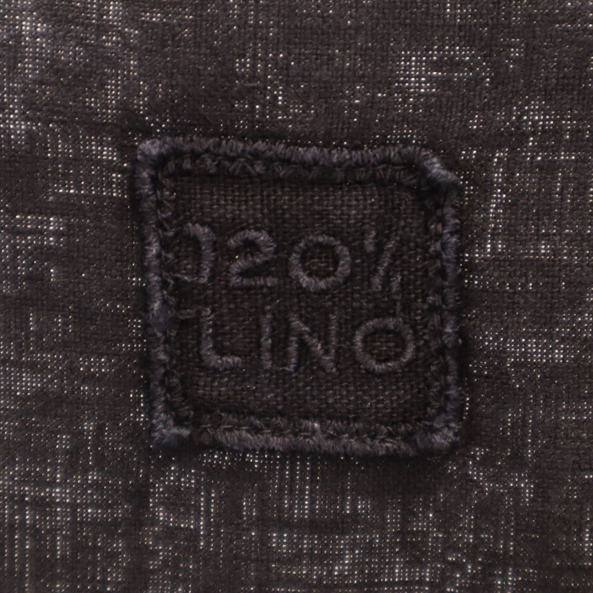 120%lino 120％リノ ブルガリア製 7分袖 リネンシャツ 42 チャコール 