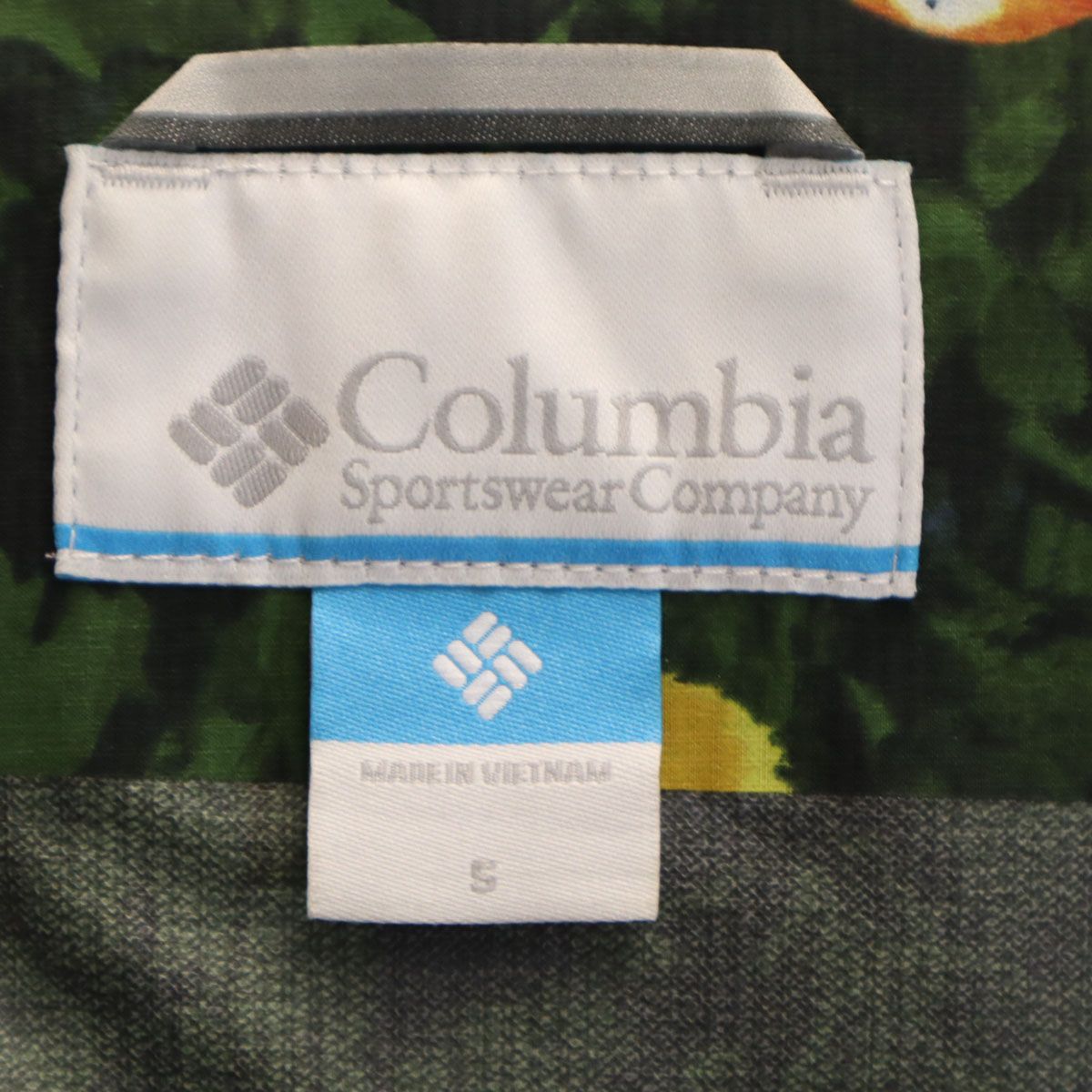Columbia コロンビア バードカモ柄 ナイロンジャケット S カーキ アウトドア メンズ 古着