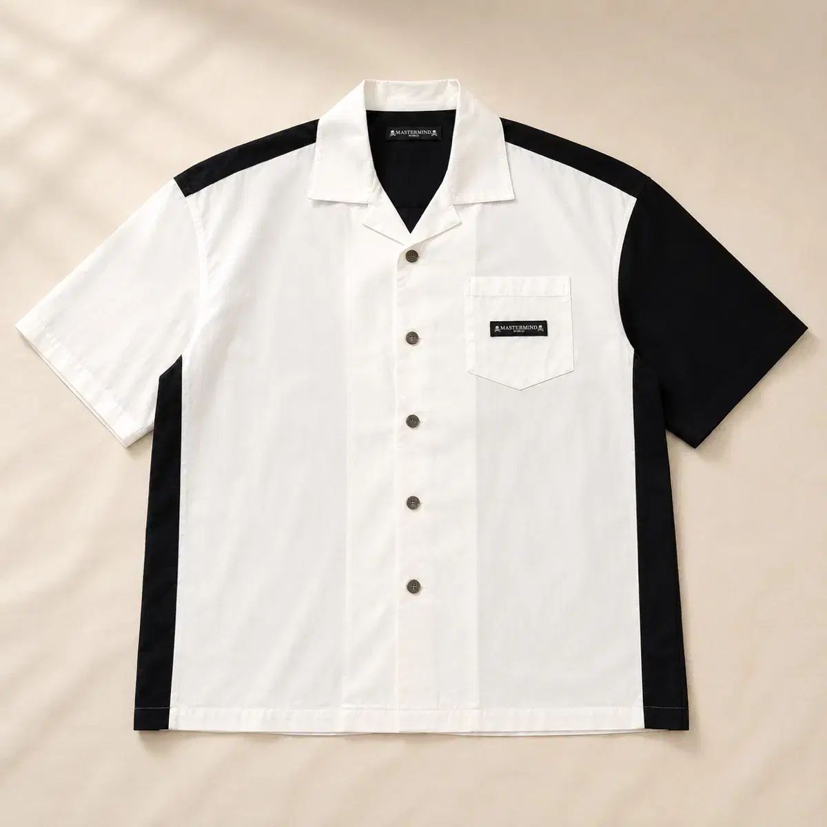MASTERMIND(マスターマインド) WORLD スカル ロゴ バイカラー オープンカラー 半袖 シャツ