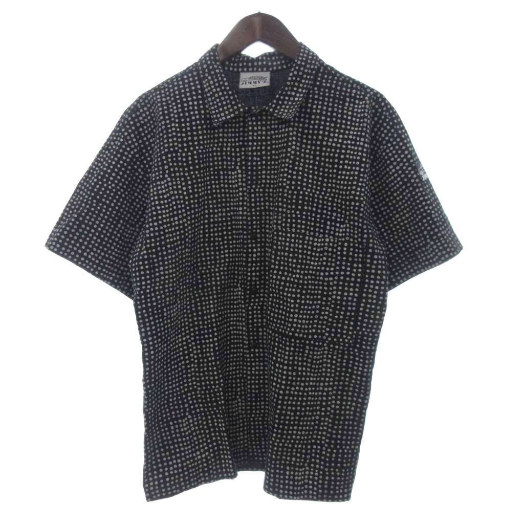 ジミーズ JIMMY'Z ヴィンテージ シャツ 半袖 ドット柄 黒 ブラック M