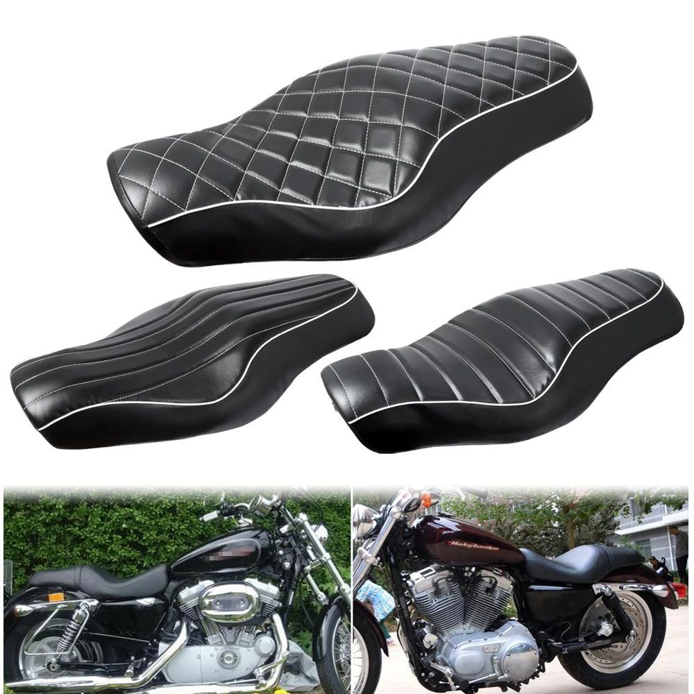 MOTORCYCLE DRIVER REAR PASSENGER TWO UP SEAT CUSHION HARLEY SPORTSTER 1200 48 2010-2016