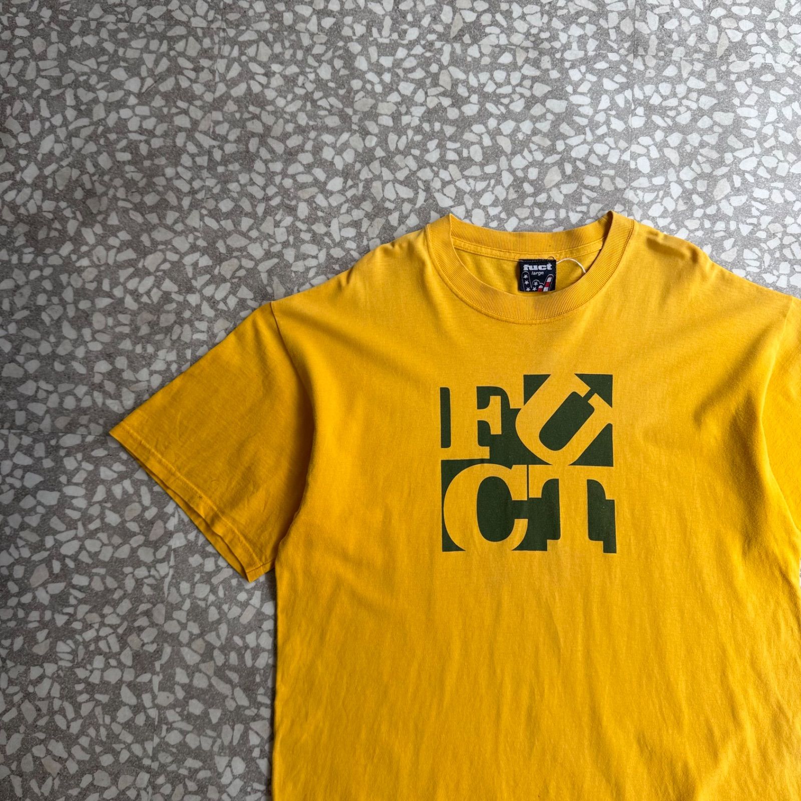 [ Archive アーカイブ Y2K ] FUCT / 90’s usa製 logo T-shirt size L ファクト　アメリカ製 立体ロゴ　Tシャツ　ストリート 西海岸　sk8 横ノリ