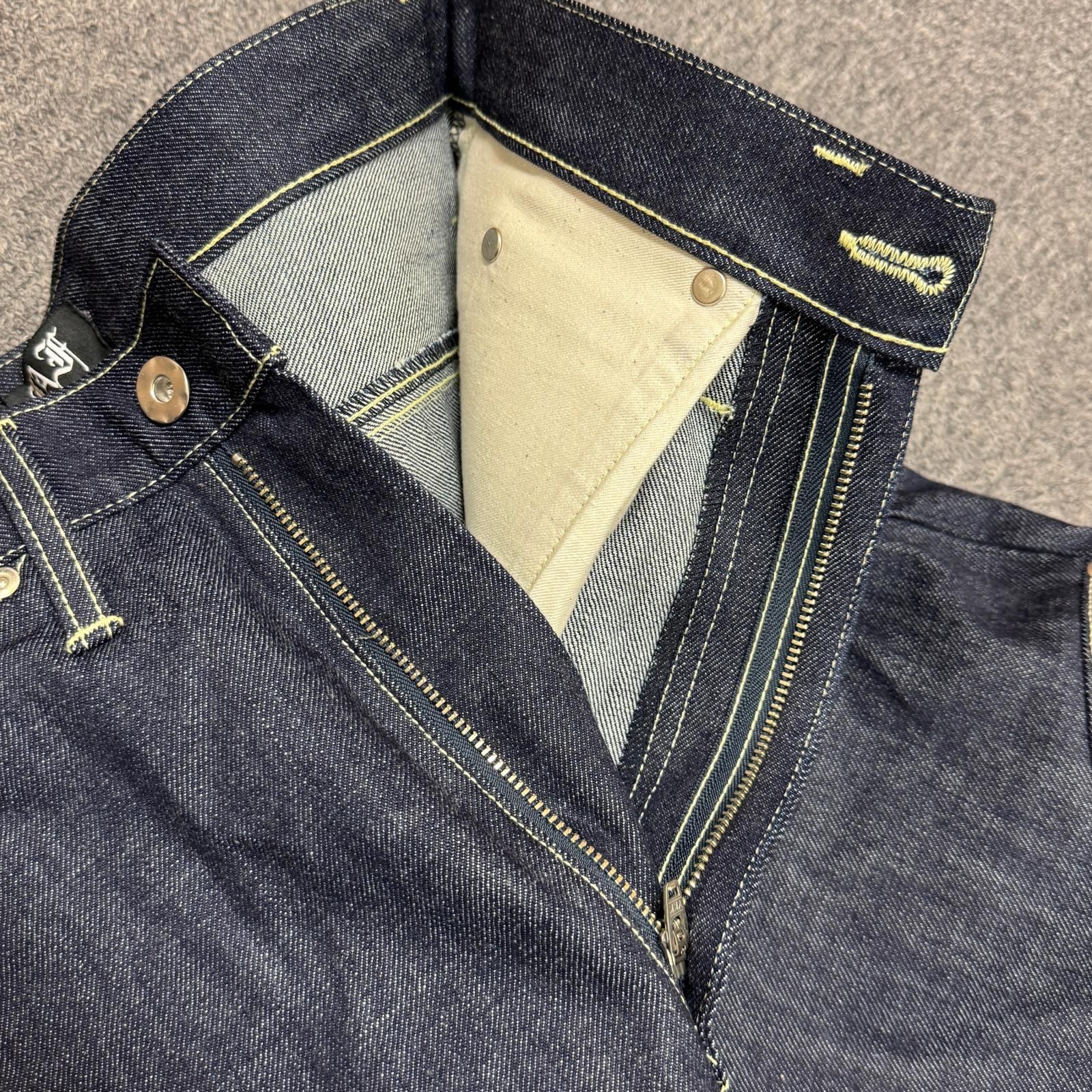 参考上代41800円 未使用 FAF(Fake As Flowers) newcommune baggy denim rigid  ニューコミューンバギーデニム ジーンズ エフエーエフ(フェイクアスフラワーズ) 3341402  インディゴ 1 （16596M） 参考上代41800円 未使用 FAF(Fake As Flowers) newcommune baggy denim