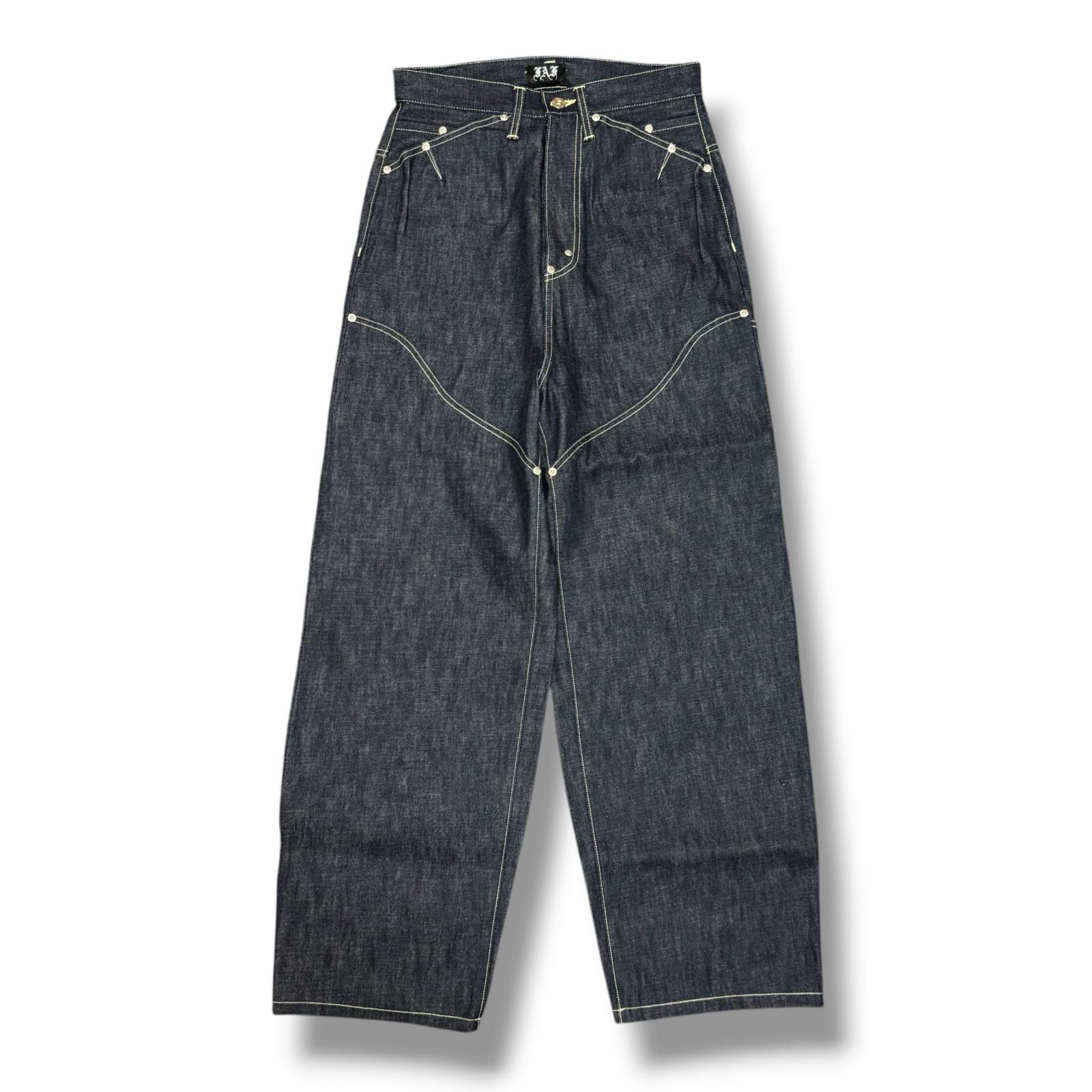 参考上代41800円 未使用 FAF(Fake As Flowers) newcommune baggy denim rigid  ニューコミューンバギーデニム ジーンズ エフエーエフ(フェイクアスフラワーズ) 3341402  インディゴ 1 （16596M） 参考上代41800円 未使用 FAF(Fake As Flowers) newcommune baggy denim