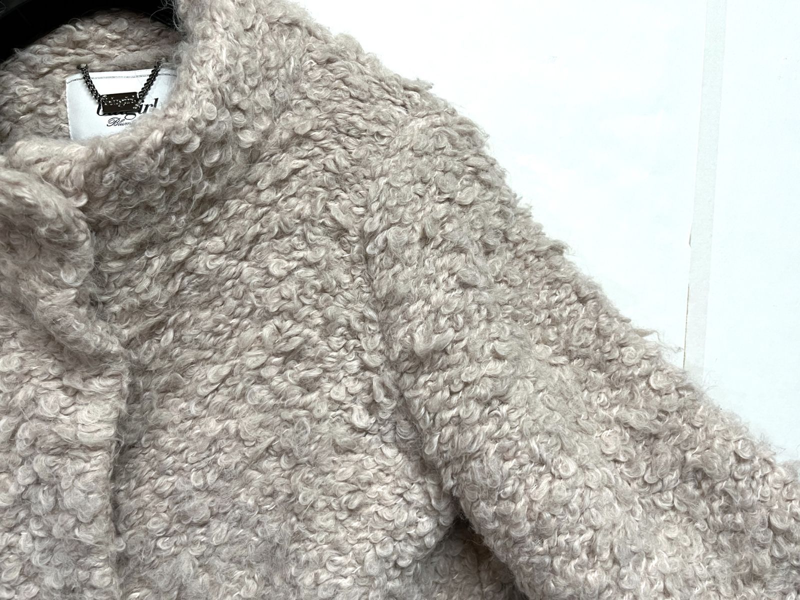 新品 blugirl ノーカラー ファーコート ブルマリン blugirl Blumarine ｜ブルーガール ブルマリン モコモコ ファーコート