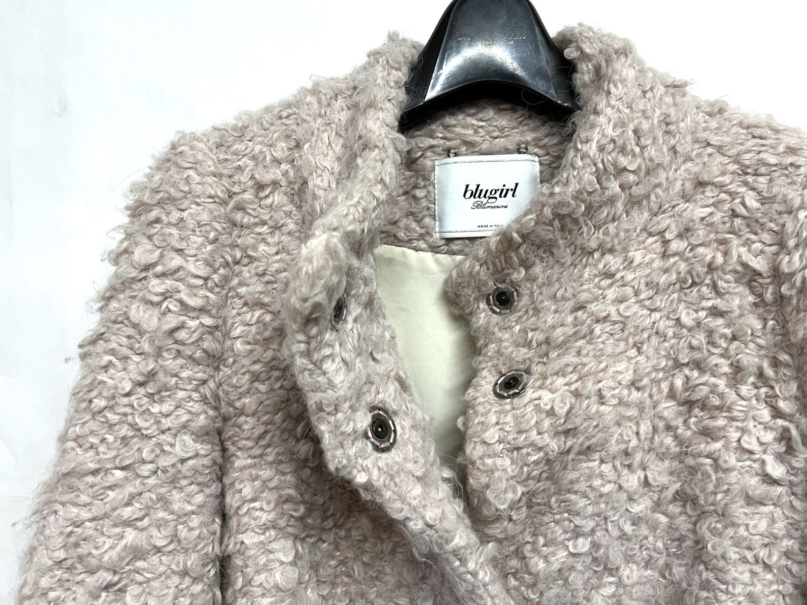 新品 blugirl ノーカラー ファーコート ブルマリン blugirl Blumarine ｜ブルーガール ブルマリン モコモコ ファーコート