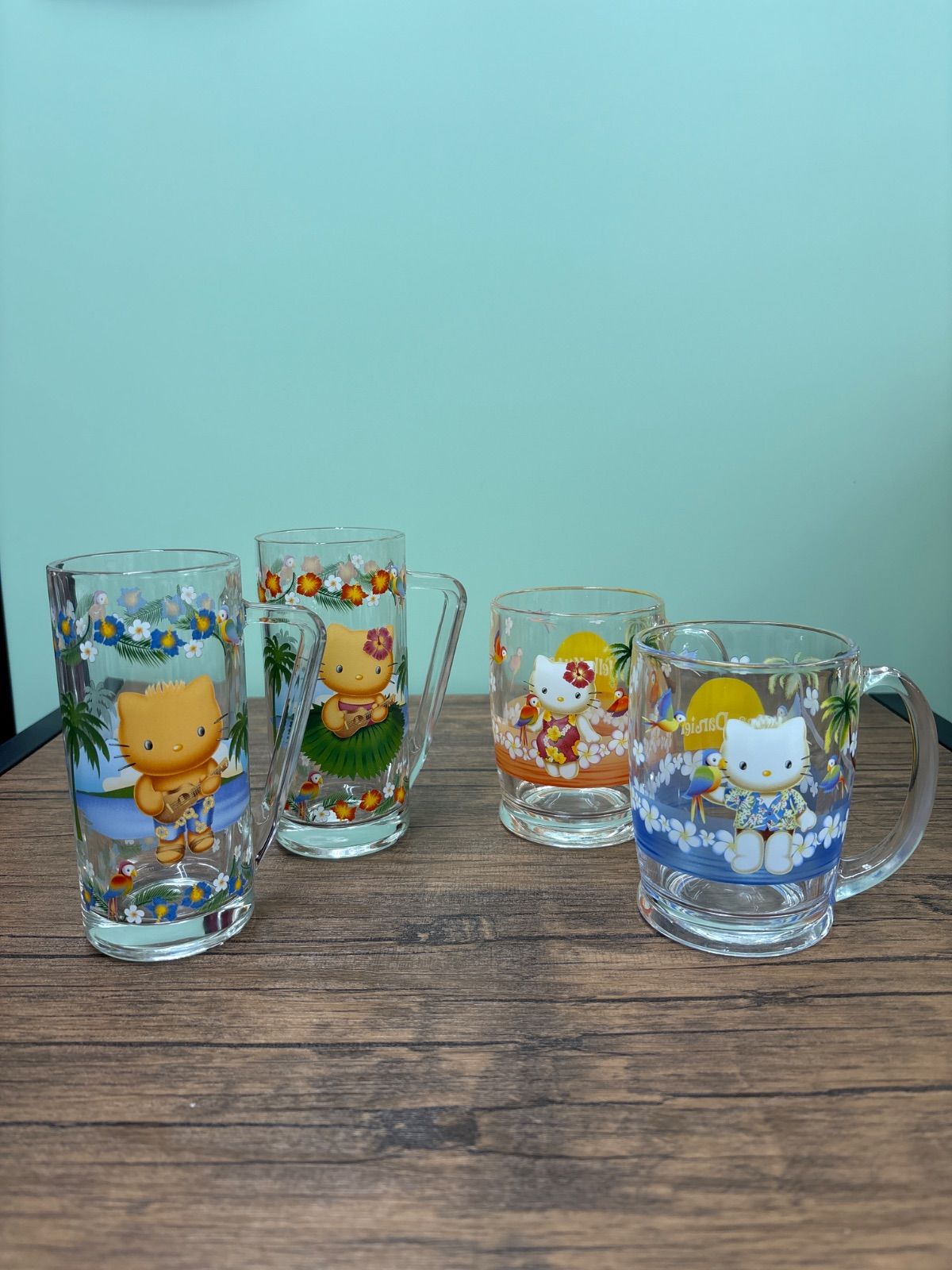 00s 平成 レトロ SANRIO HELLO KITTY DEAR DANIEL グラス4点セット 送料無料♪