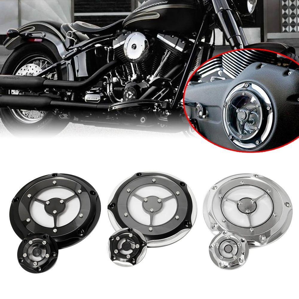 MOTORCYCLE 5 HOLES DERBY TIMING TIMER COVER ENGINE COVER HARLEY TOURING STREET GLIDE SOFTAIL NIGHT TRAIN DYNA 1999-2017
