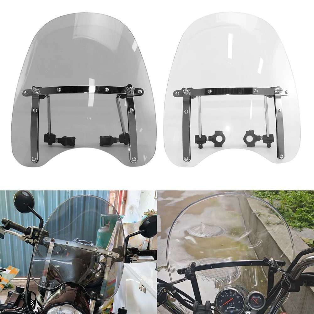 MOTORCYCLE WINDSHIELD WIND DEFLECTOR PROTECTOR HARLEY YAMAHA DIRT BIKES MOTORBIKE WINDSCREEN