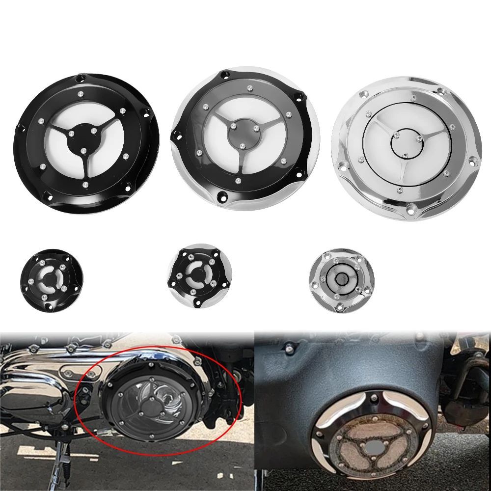 5 HOLES MOTORCYCLE DERBY TIMING TIMER COVER ENGINE COVER HARLEY DYNA TOURING SOFTAIL ELECTRA GLIDE FLHR FXD 99-2017