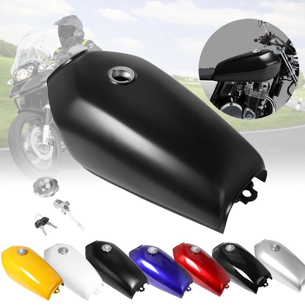 7 COLORS MOTORCYCLE 9L 2.4GAL GAS TANK CAFE RACER VINTAGE FUEL TANK WITH CAP SWITCH HONDA CG125 CG125S CG250