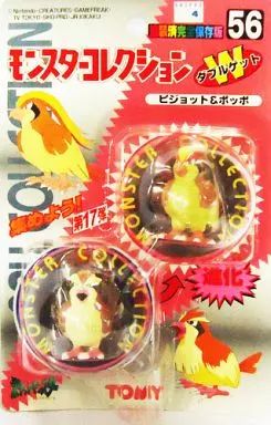 【中古】フィギュア ピジョット＆ポッポ 「ポケットモンスター」 モンスターコレクション Wゲット(ダブルゲット) 56