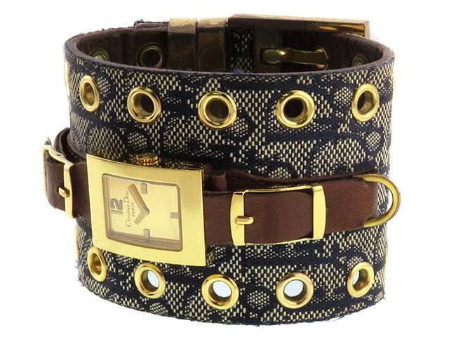 Dior ディオール マリス D78-159 腕時計 ゴールドメッキ/本革 ゴールド