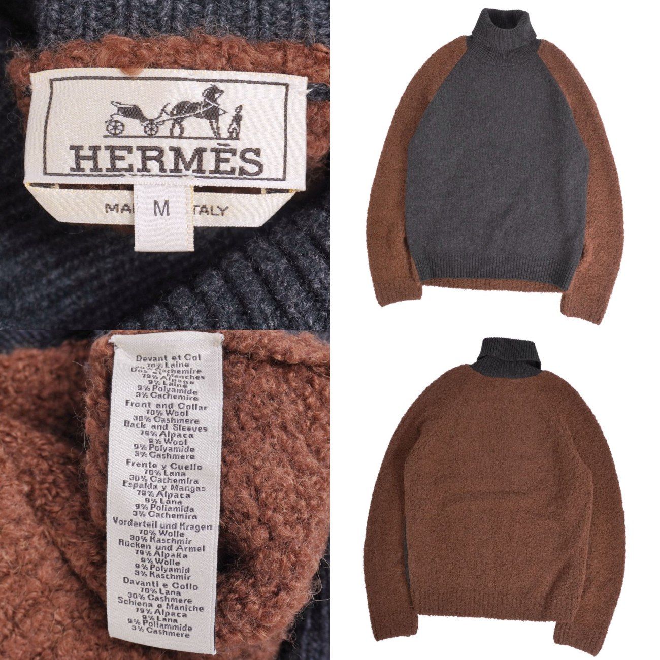 【HERMES】エルメス　タートルネック　長袖❗️12月7日~大幅値下げ中❗️❗️❗️ 極美品 エルメス HERMES ニット 20AW セーター タートルネック ロン