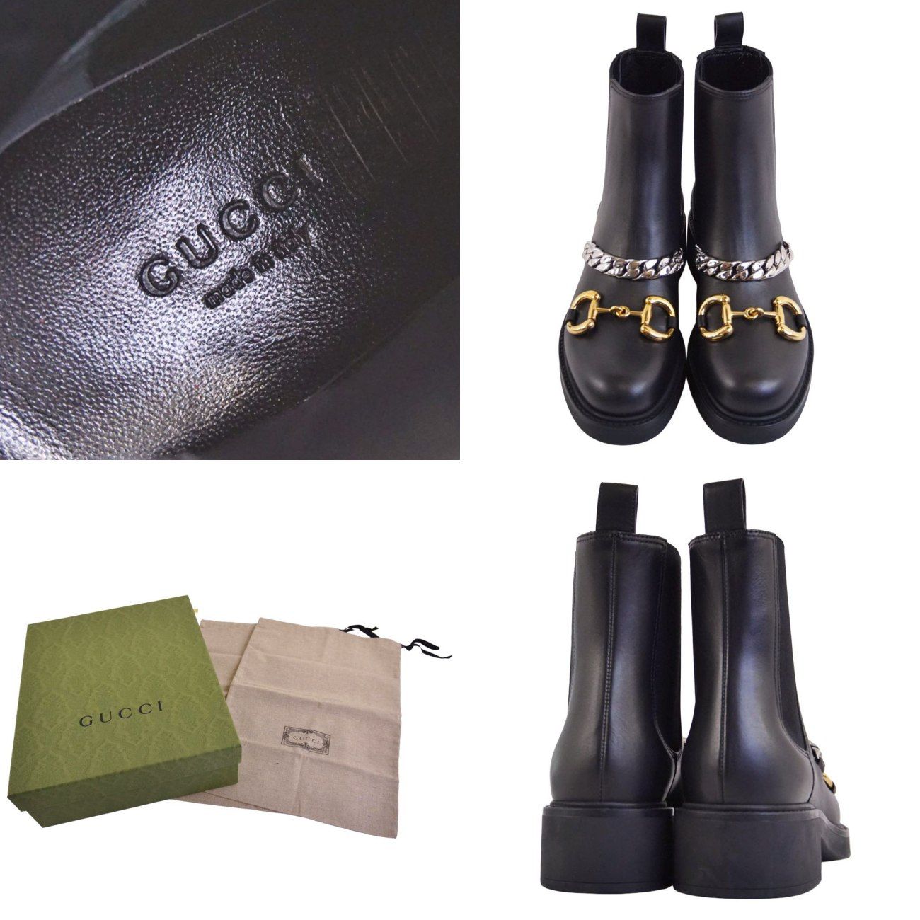 未使用 グッチ GUCCI ブーツ サイドゴアブーツ チェルシーブーツ