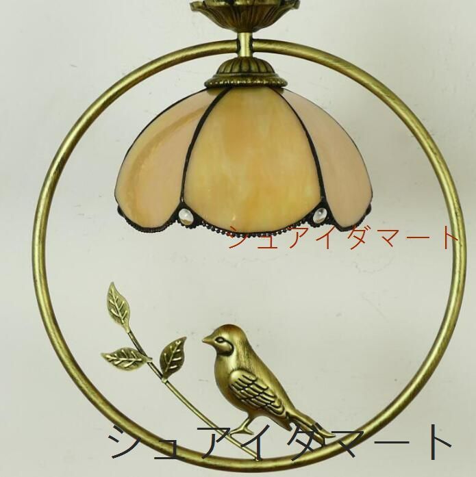 人気美品☆ステンドランプ ステンドグラス 芸術品★玄関 寝室用 天井照明 ヴィンテージ ティファニー 照明 家具