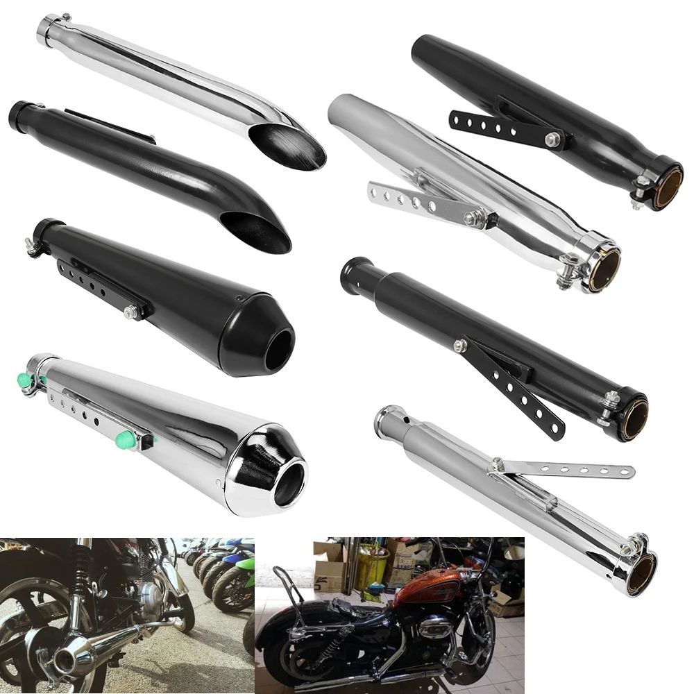 MOTORCYCLE EXHAUST MUFFLER PIPE VINTAGE CLASSIC ELECTROPLATING ESCAP MOTO CAFE RACER CG125 MOTORBIKE EXHAUST PIPE