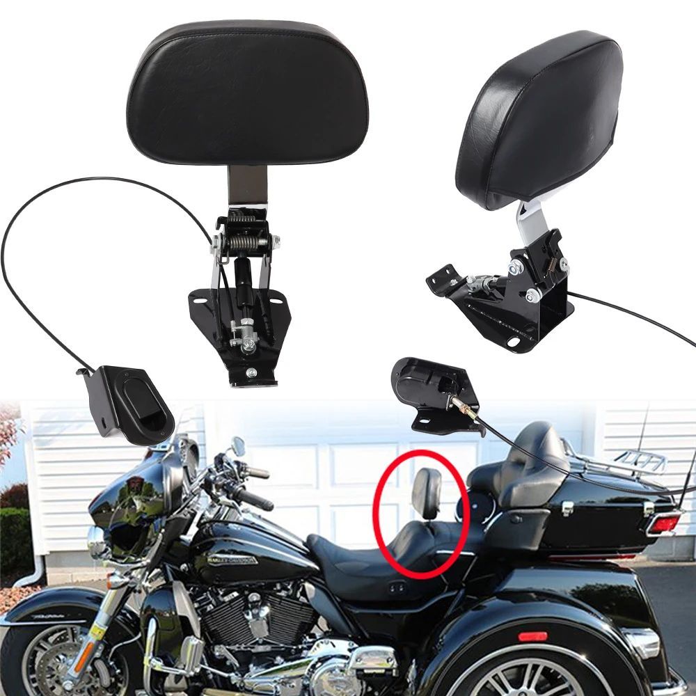 MOTORCYCLE DRIVER RIDER BACKREST + ARM MOUNTING KIT HARLEY TOURING ELECTRA GLIDE ROAD KING 2009-2020