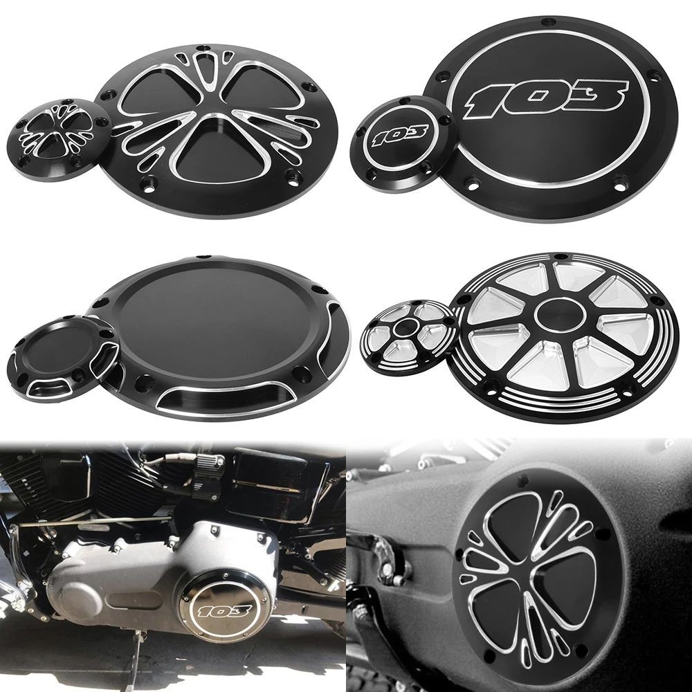 MOTORCYCLE ENGINE DERBY TIMING TIMER COVER CLUTCH SIDE COVERS HARLEY DYNA SOFTAIL TOURING ROAD KING STREET GLIDE