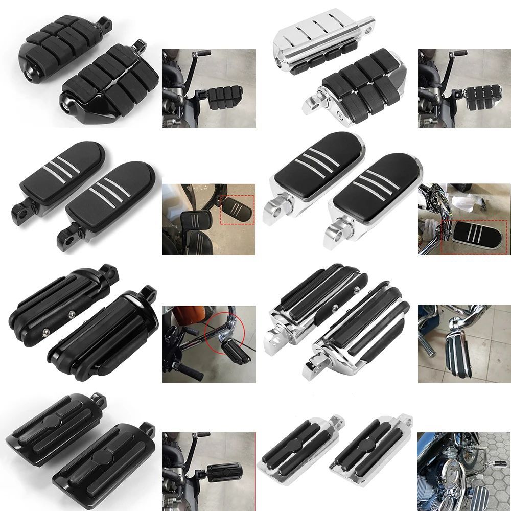 1 PAIR MOTORCYCLE FOOTPEG PASSENGER REAR FOOT PEG FOOTREST HARLEY SPORTSTER IRON TOURING DYNA FAT BOB SOFTAIL FAT BOY