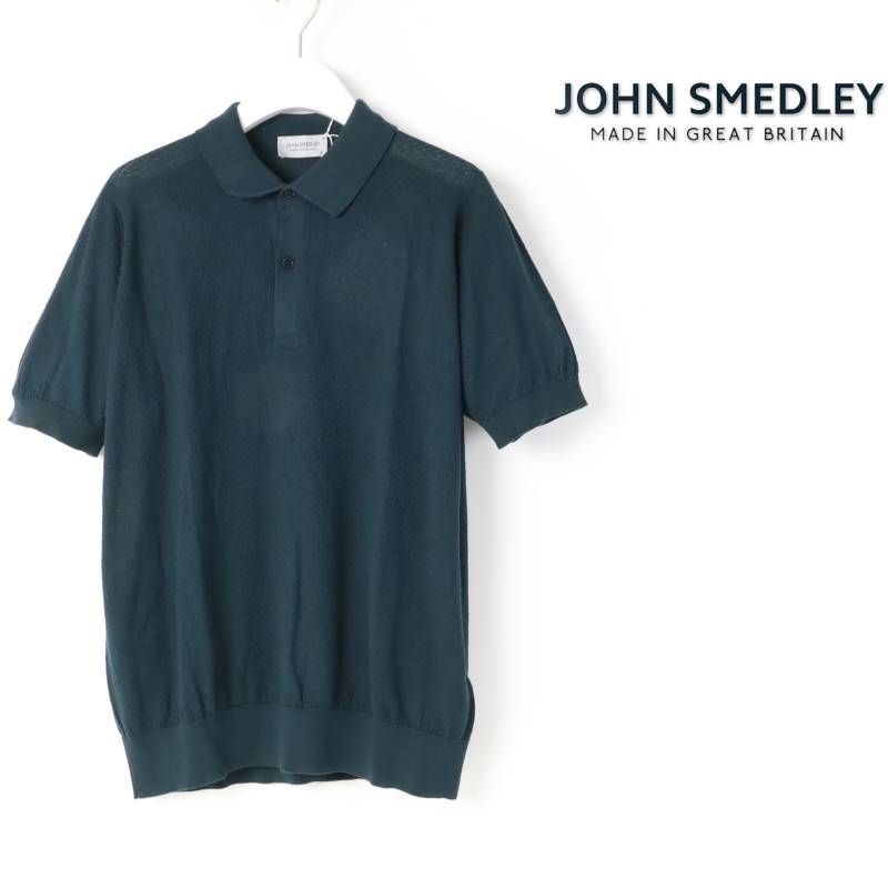 新品 JOHN SMEDLEY ジョンスメドレー 【 ジョンスメ 】 半袖ニットポロシャツ CALUN TEXTURED POLO SS イギリス製 M # 774