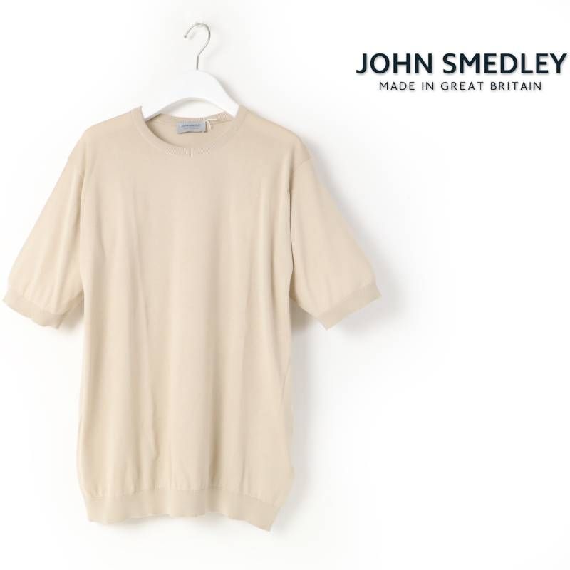 新品 JOHN SMEDLEY ジョンスメドレー 【 ジョンスメ 】 半袖ニットポロシャツ KIELL MENS PULLOVER CN SS イギリス製 L # 082