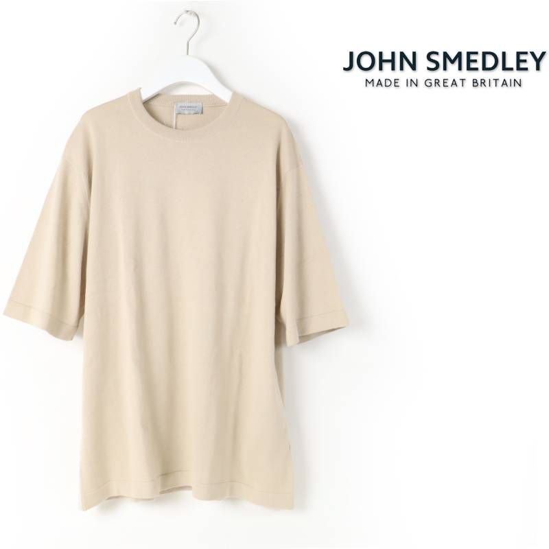 新品 JOHN SMEDLEY ジョンスメドレー 【 ジョンスメ 】 半袖ニットTシャツ TINDALL MENS T-SHIRT CN SS イギリス製 L # 203