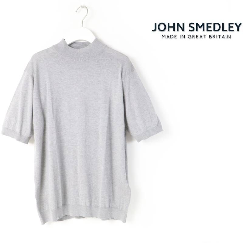 新品 JOHN SMEDLEY ジョンスメドレー 【 ジョンスメ 】 半袖 モックネック ニット Tシャツ ARBER PULLOVER MTN SS イギリス製 L # 426