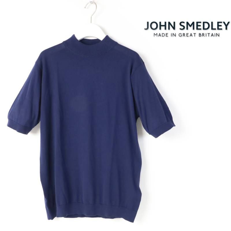 新品 JOHN SMEDLEY ジョンスメドレー 【 ジョンスメ 】 半袖 モックネック ニット Tシャツ ARBER PULLOVER MTN SS イギリス製 L # 965