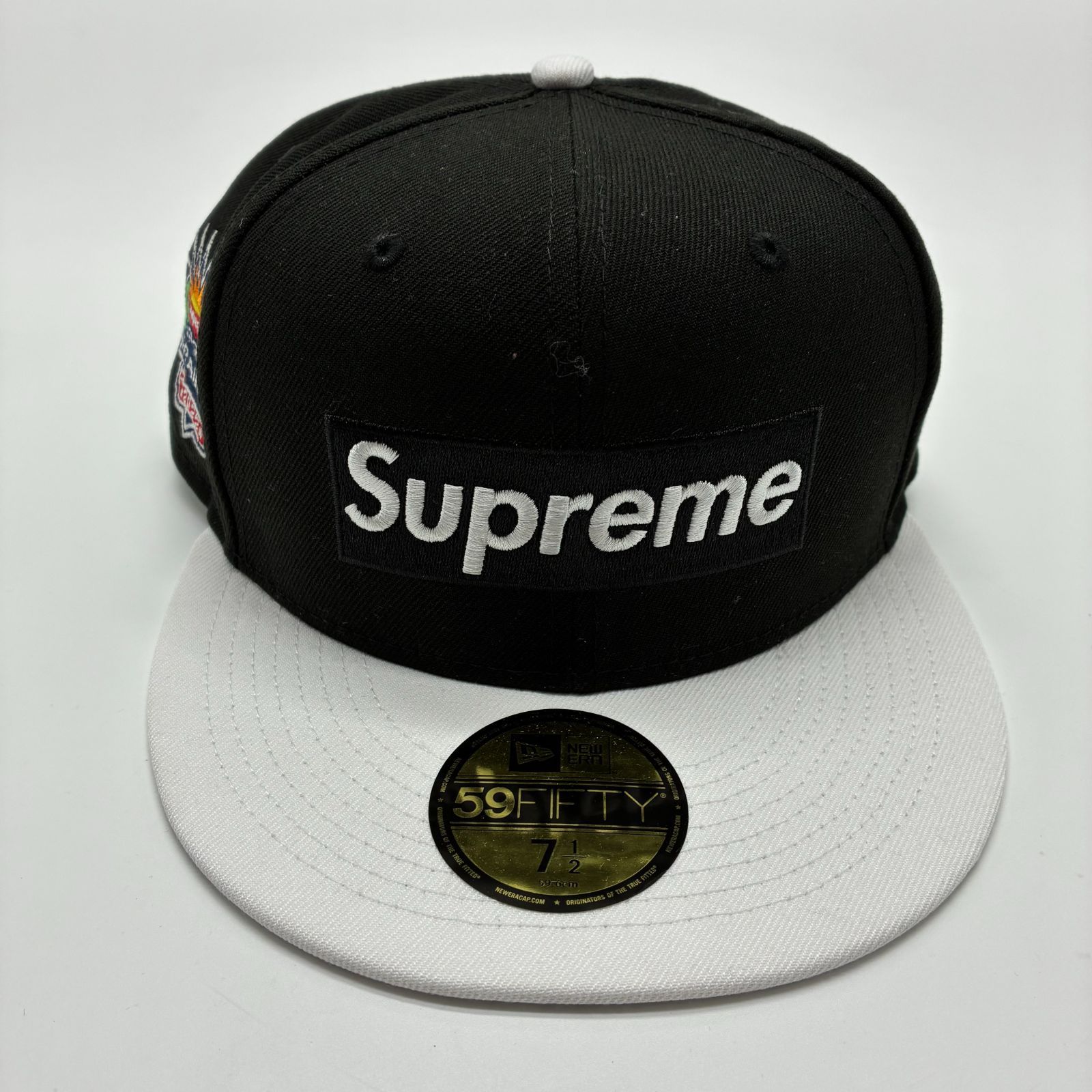 未着用 Supreme 2-tone box logo キャップ NEWERA 7 1/2