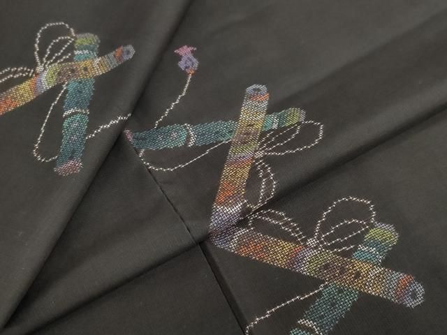 平和屋着物●本場大島紬　9マルキ　地空き　絵巻文　正絹　逸品　DABD9399ud