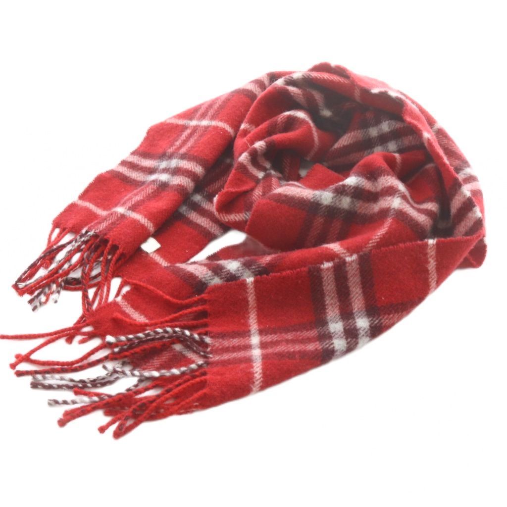 BURBERRYマフラー フリンジ バーバリー BURBERRY チェック ナローマフラー フリンジ 赤 - メルカリ
