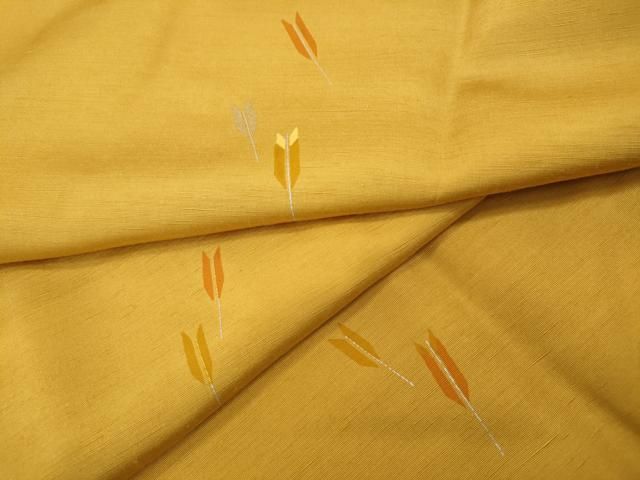 平和屋着物●長襦袢　無双仕立て　紬地　矢羽文　銀彩　正絹　逸品　CABH2416ut