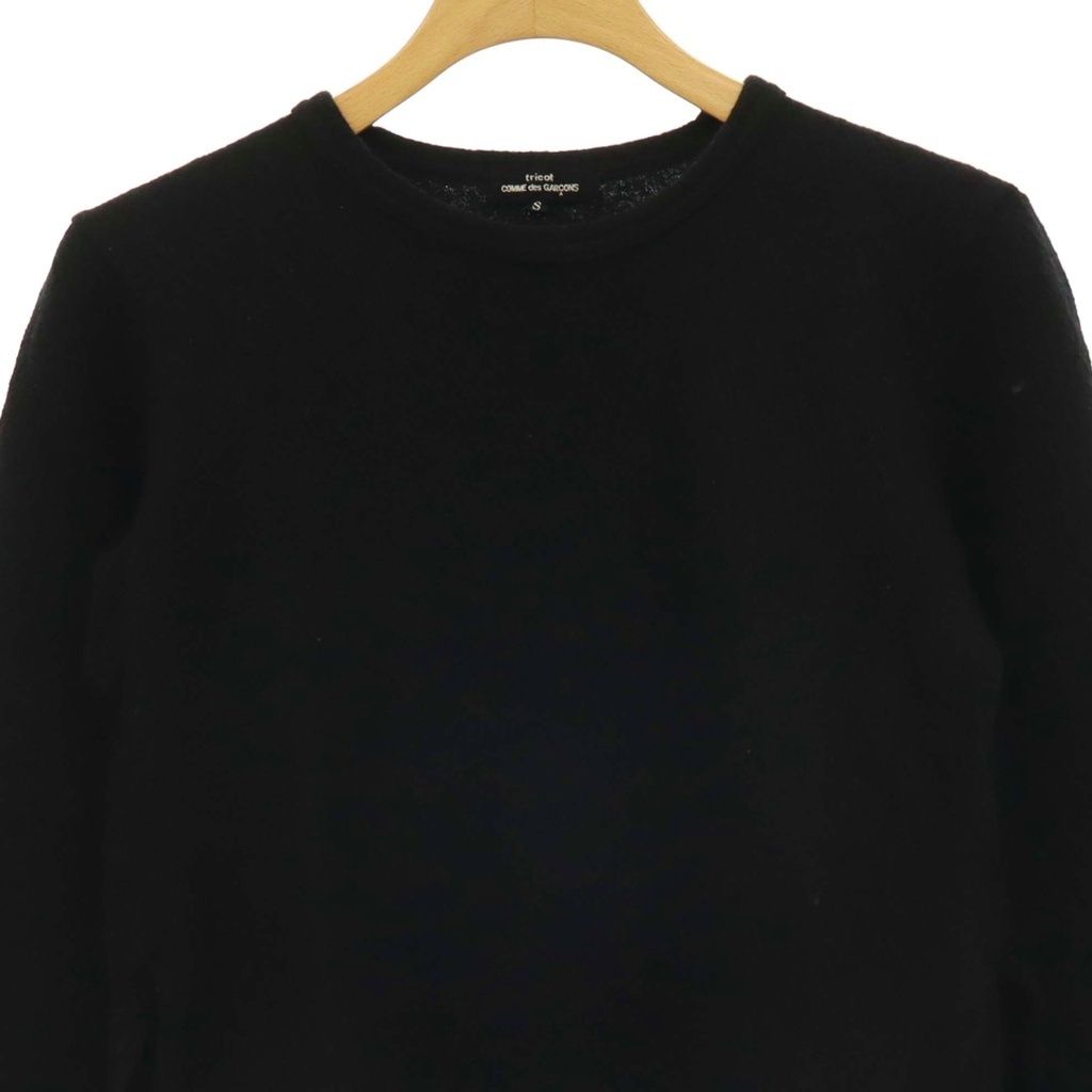 トリココムデギャルソン tricot COMME des GARCONS AD2021 ウール縮絨フリルカットソー 長袖 S ブラック /DO ■OS トリココムデギャルソン tricot COMME des GARCONS AD2021 ウール縮絨フリルカットソー 長袖 S ブラック /DO ■OS