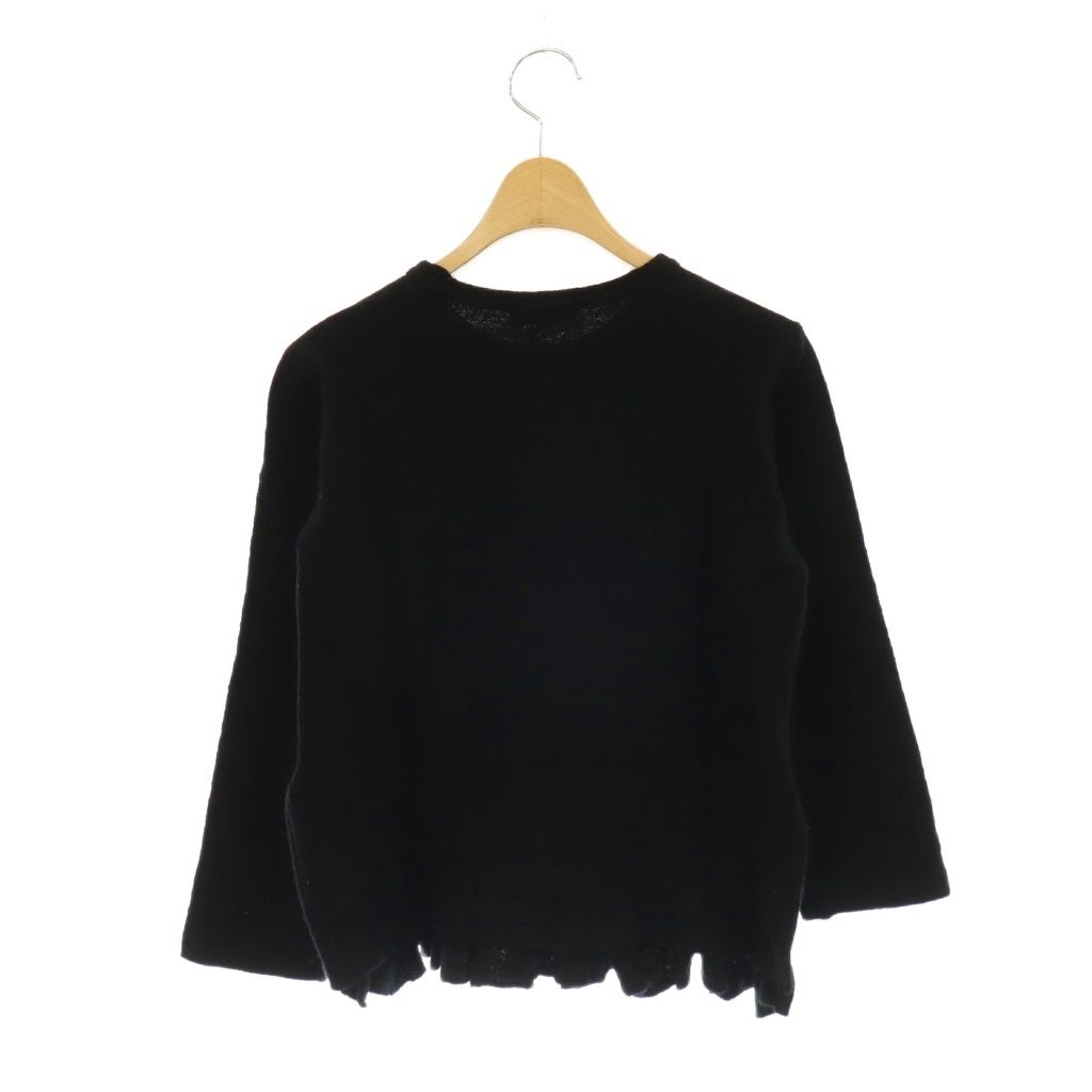 トリココムデギャルソン tricot COMME des GARCONS AD2021 ウール縮絨フリルカットソー 長袖 S ブラック /DO ■OS トリココムデギャルソン tricot COMME des GARCONS AD2021 ウール縮絨フリルカットソー 長袖 S ブラック /DO ■OS